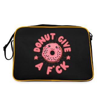 Donut give a f*ck Donut kawaii - Sac Retro - noir/or - Dos