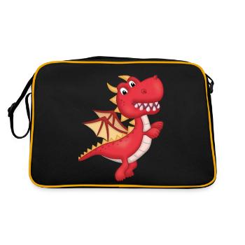 Malin petit Dragon rouge - Sac Retro - noir/or - Dos