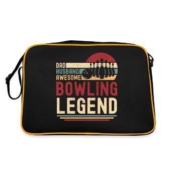 Papa Husband Bowling Legend rétro vintage - Sac Retro - noir/or - Dos