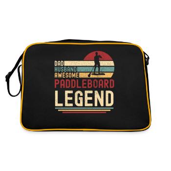 Papa Ehemann Paddleboard Legende vintage retro - Retro Tasche - Schwarz/Gold - Hinten