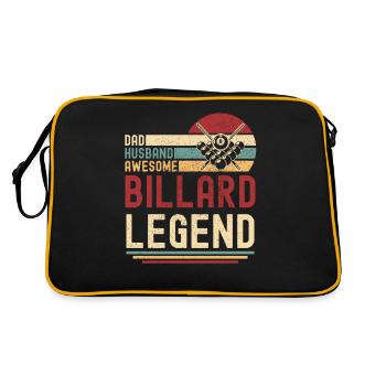 Papa Ehemann Billard Legende vintage retro - Retro Tasche - Schwarz/Gold - Hinten