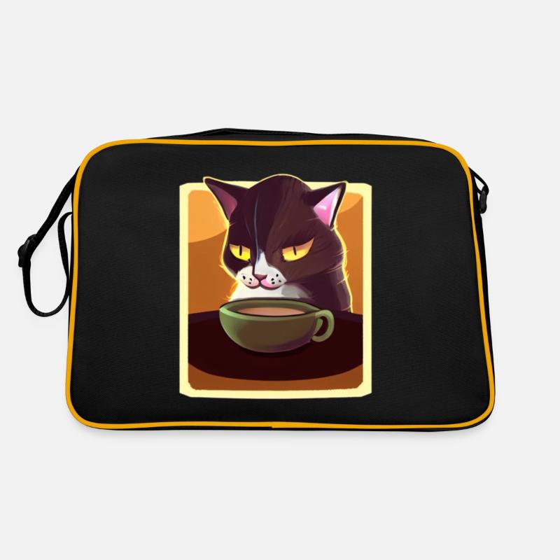 Coffee Cat Tired Cat Coffee Retro Bag