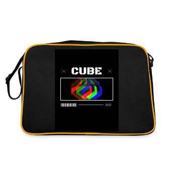Cube - Retro Tasche - Schwarz/Gold - Hinten