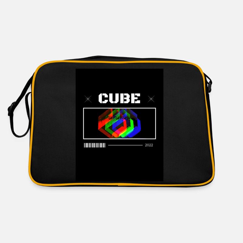 Cube - Retro Tasche - Schwarz/Gold