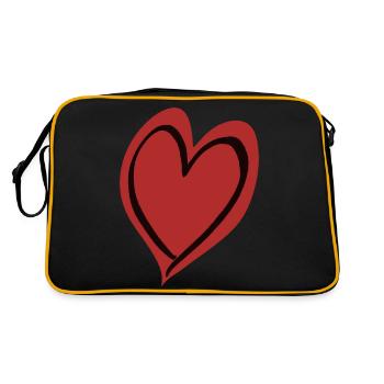 Cœur rouge noir - Sac Retro - noir/or - Dos