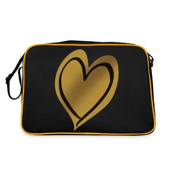 Heart Gold Black - Retro Bag - black/gold - Back
