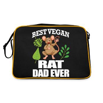 Rats Vegan | Rat Animals Pet Gift Idea - Retro Bag - black/gold - Back