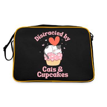 Cat Cupcake kawaii Cupcake and Cat Lovers - Retro Bag - black/gold - Back