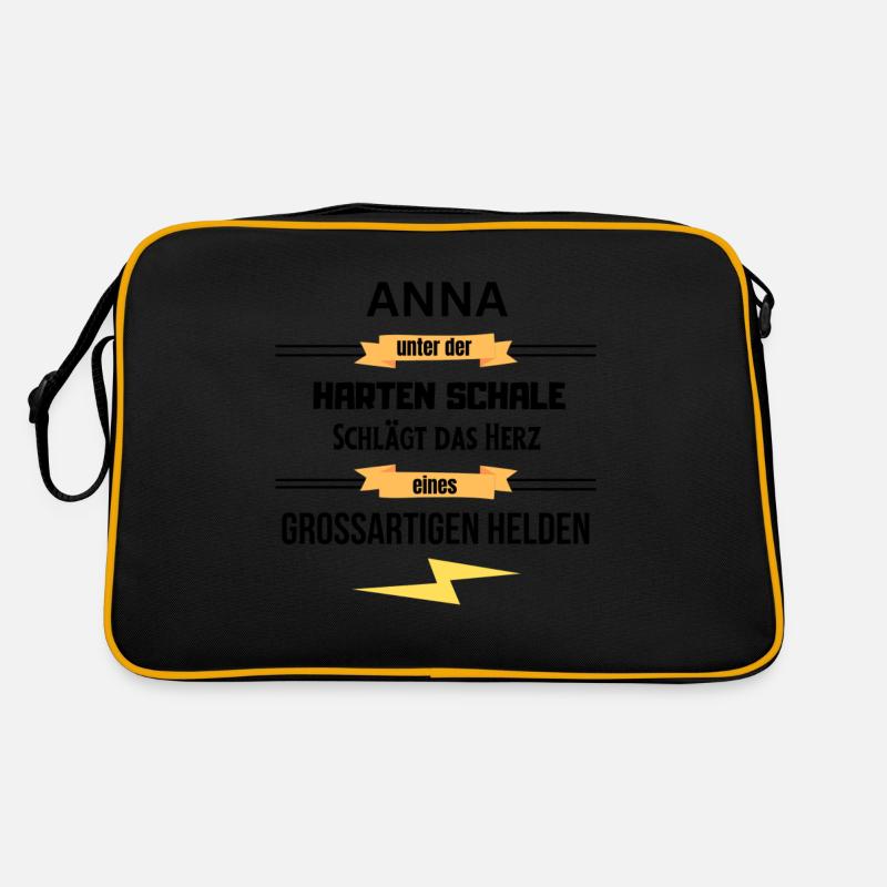 Anna unter harte Schale eines Großartigen Helden - Retro Tasche - Schwarz/Gold