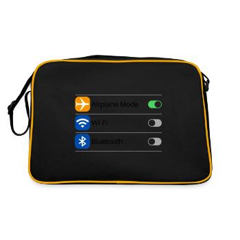 Flugmodus Einstellung - Retro Tasche - Schwarz/Gold - Hinten