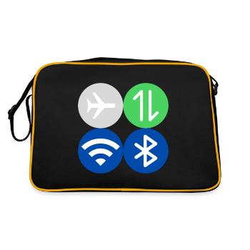 Quick Menu - Retro Tasche - Schwarz/Gold - Hinten