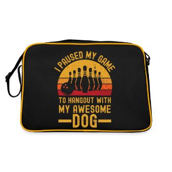 Bowling and dog retro vintage - Retro Bag - black/gold - Back