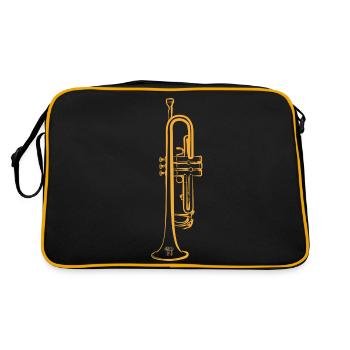 Goldene Trompete - Retro Tasche - Schwarz/Gold - Hinten