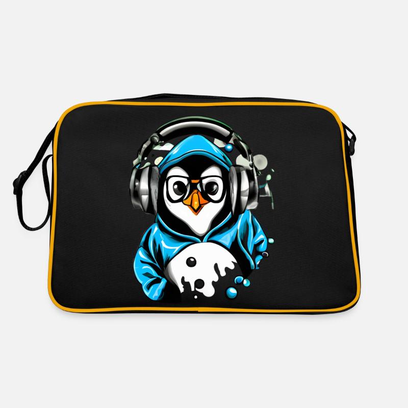 Penguin with blue sweater Retro Bag