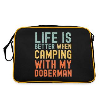 Dobermann Camping rétro vintage - Sac Retro - noir/or - Dos