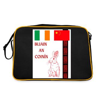 BLIAIN AN COINÍN, Année du Lapin en irlandais - Sac Retro - noir/or - Dos