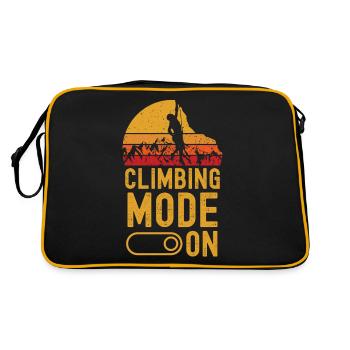 Klettern retro vintage - Retro Tasche - Schwarz/Gold - Hinten