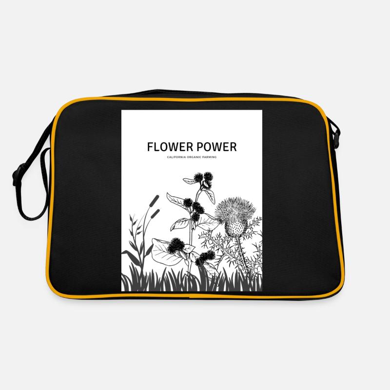 FLOWER POWER - Retro Bag - black/gold