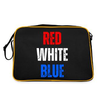 RED WHITE BLUE - Retro Bag - black/gold - Back