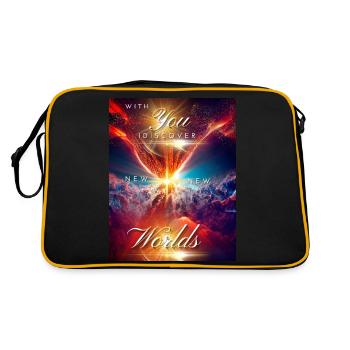 NEW WORLDS Design - Retro Bag - black/gold - Back