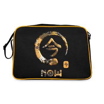 Maintenant Symbole de mot Kanji japonais Enso Circle 12 - Sac Retro - noir/or - Dos