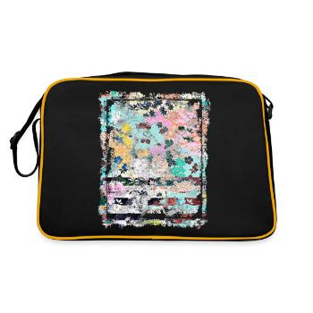 Motif floral japonais Chrysanthème Cerise - Sac Retro - noir/or - Dos