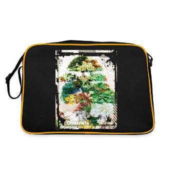 Bonsaï Japonais Jardin Art Collage Art 95 - Sac Retro - noir/or - Dos