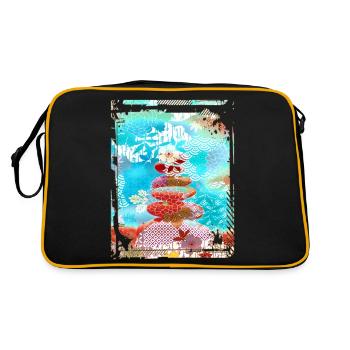 Japon Zen Bouddhisme Équilibrage Pierres Roches Cerise - Sac Retro - noir/or - Dos