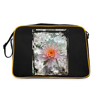 Art Collage Japonais Lotus Water Lily Collage Art - Sac Retro - noir/or - Dos