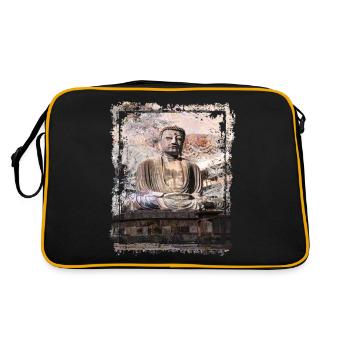Statue de Bouddha Japonais Japon Kamakura Collage Art - Sac Retro - noir/or - Dos