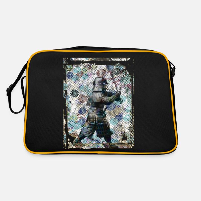 Japanese Samurai Statue Collage Art 92 Retro Bag