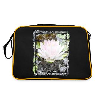 Art Collage Japonais Lotus Water Lily Collage Art - Sac Retro - noir/or - Dos