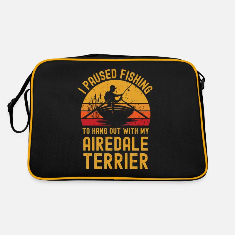 Pêche, pêche et Airedale Terrier Sac Retro
