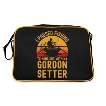 Pêche, pêche et Gordon Setter - Sac Retro - noir/or - Dos