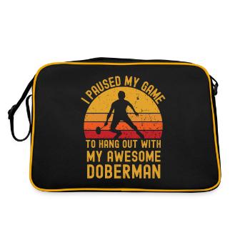Badminton et Doberman - Sac Retro - noir/or - Dos