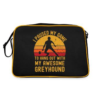 Badminton und Greyhound - Retro Tasche - Schwarz/Gold - Hinten
