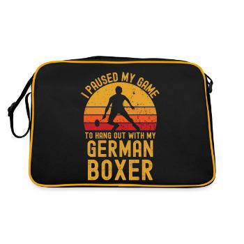 Badminton et boxeur allemand - Sac Retro - noir/or - Dos