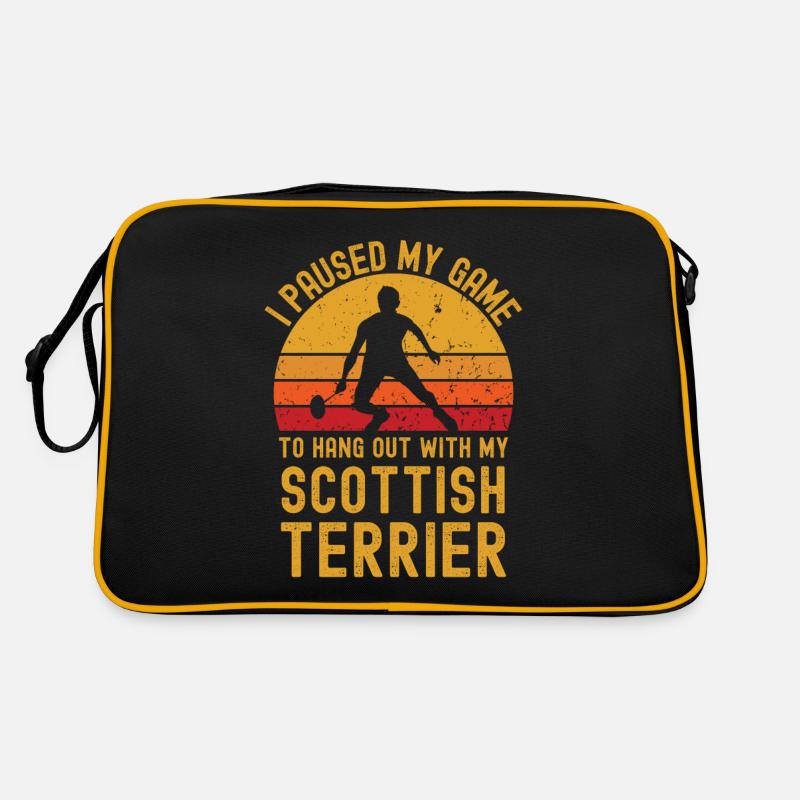 Badminton et Scottish Terrier - Sac Retro - noir/or