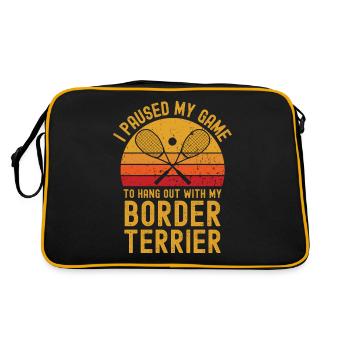 Squash and Border Terrier - Retro Bag - black/gold - Back