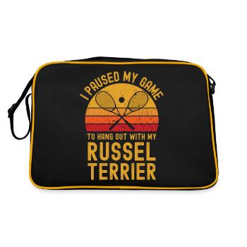 Squash und Russel Terrier - Retro Tasche - Schwarz/Gold - Hinten