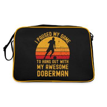 Football et Doberman - Sac Retro - noir/or - Dos