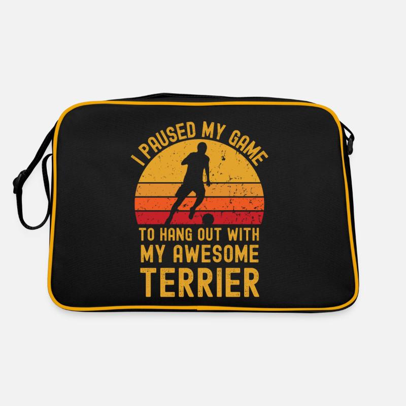 Fußball und Terrier Retro Tasche