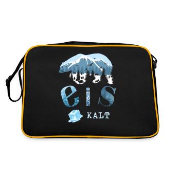 Eis Kalt - Retro Tasche - Schwarz/Gold - Hinten