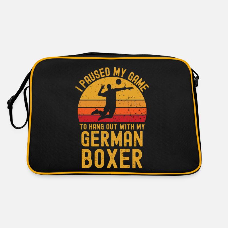 Volleyball und Deutscher-Boxer Retro Tasche