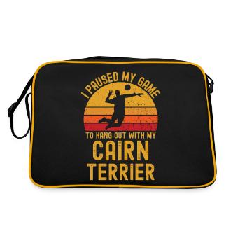 Volleyball et Cairn Terriers - Sac Retro - noir/or - Dos
