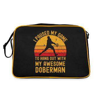 Tennis et Doberman - Sac Retro - noir/or - Dos