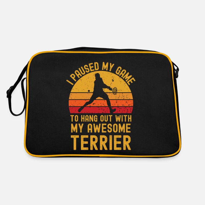 Tennis und Terrier Retro Tasche