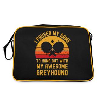 Tischtennis und Greyhound - Retro Tasche - Schwarz/Gold - Hinten