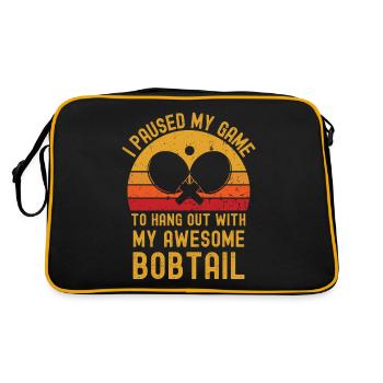 Tischtennis und Bobtail - Retro Tasche - Schwarz/Gold - Hinten