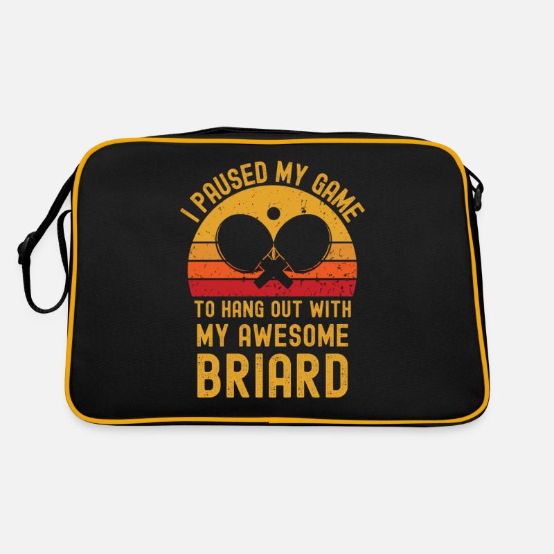 Tennis de table et Briard Sac Retro